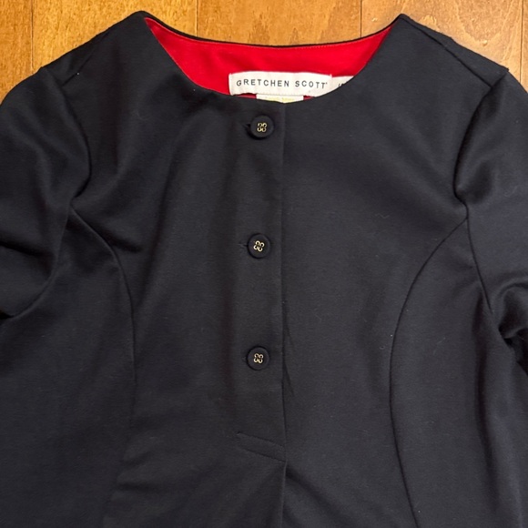 Gretchen Scott Designs Elegant Dark Blue Long Sleeve Dress - Picture 4 of 6